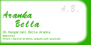 aranka bella business card